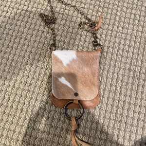 Canoe calf hair belt bag